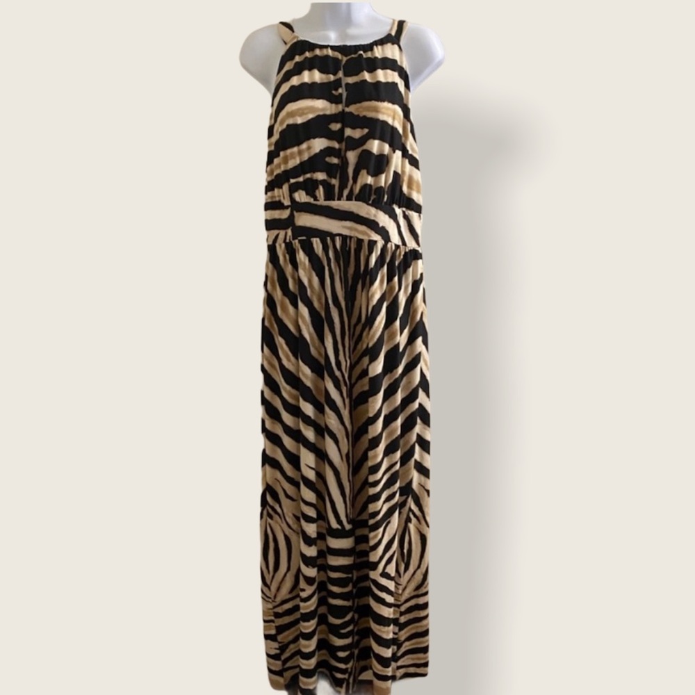 Zebra keyhole maxi dress large